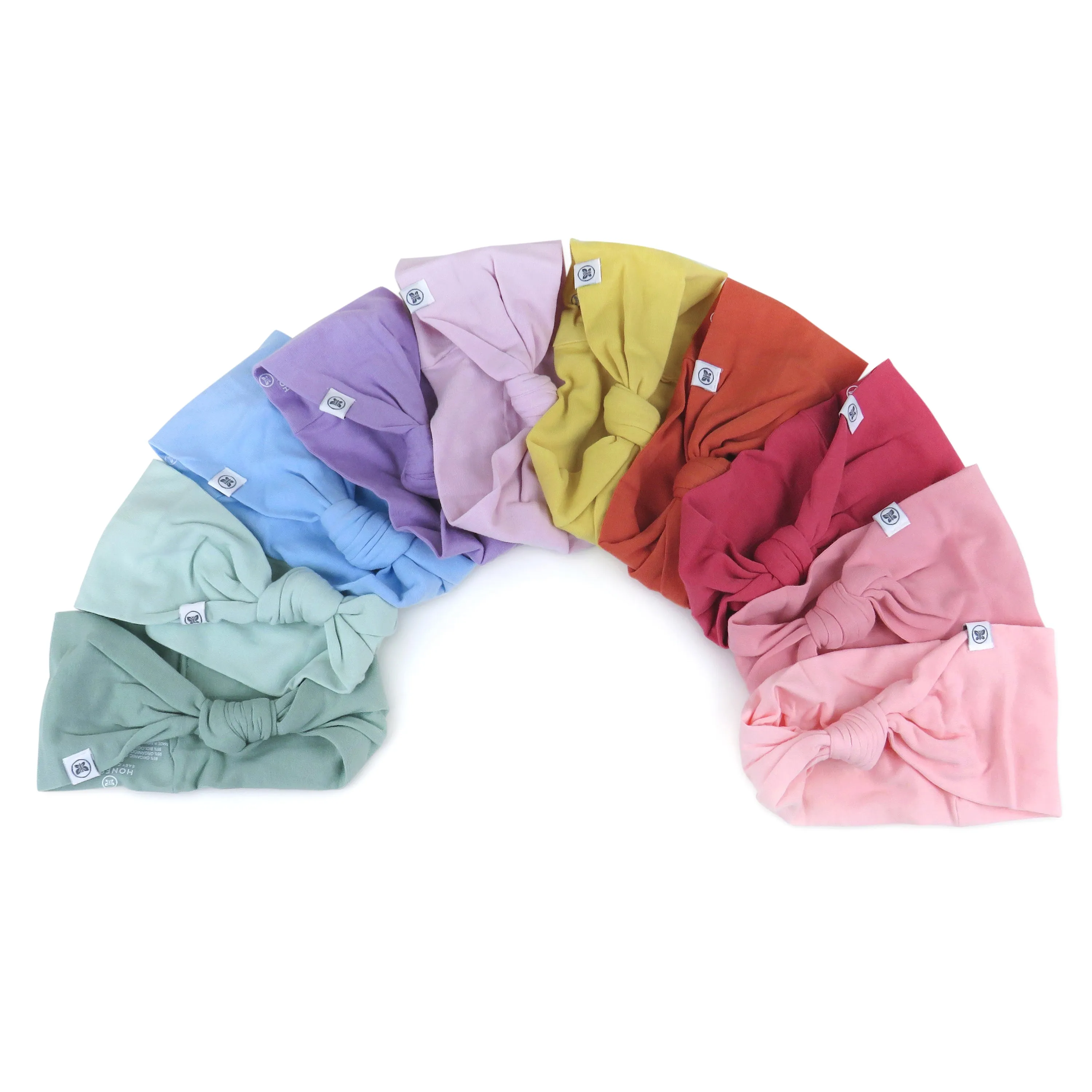 10-Pack Organic Cotton Knotted Headbands