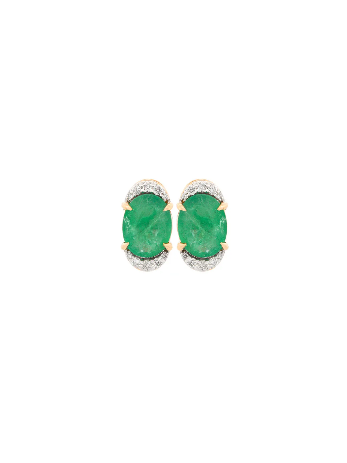 11.98ct Diamond Emerald Turquoise 18K Gold Day & Night Earrings