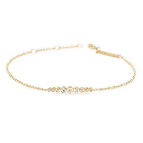 14k Graduated Diamond Bezel Bar Bracelet