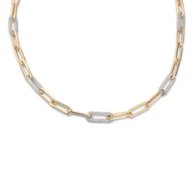 14k Paperclip Diamond Link Necklace