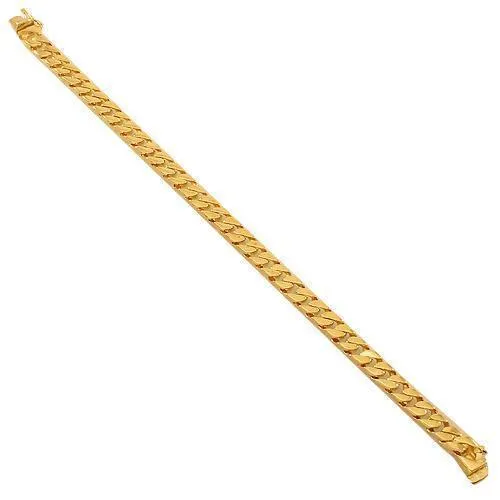 14K Solid Yellow Gold Mens Bracelet 6 mm