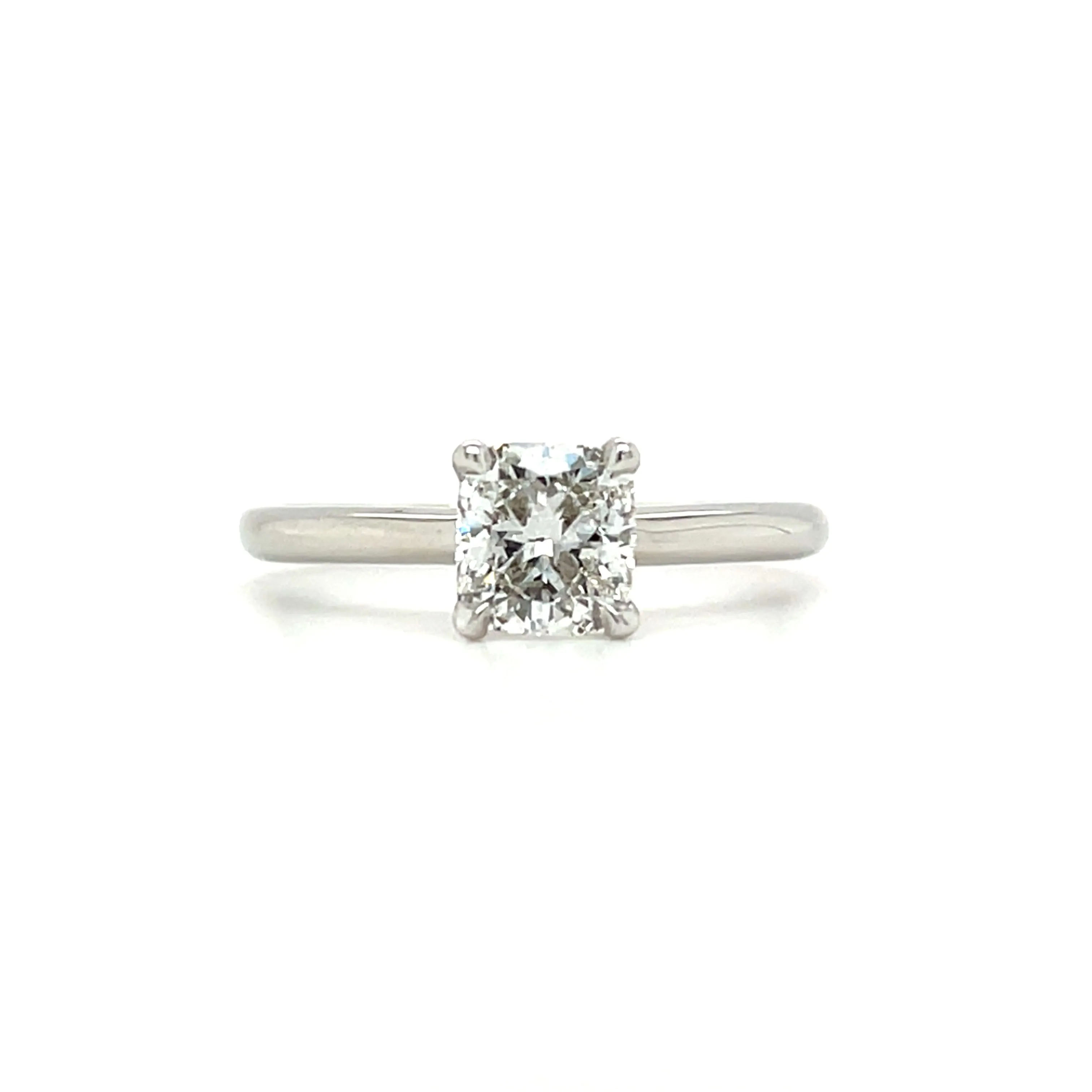 14k White Gold 1.01ct Cushion Diamond Solitaire Ring