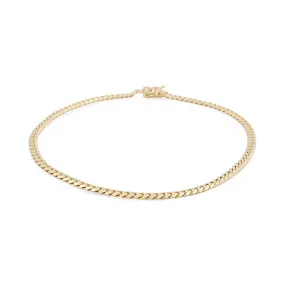 14K Yellow Gold Women's Fashion Cuban Link Ankle Bracelet