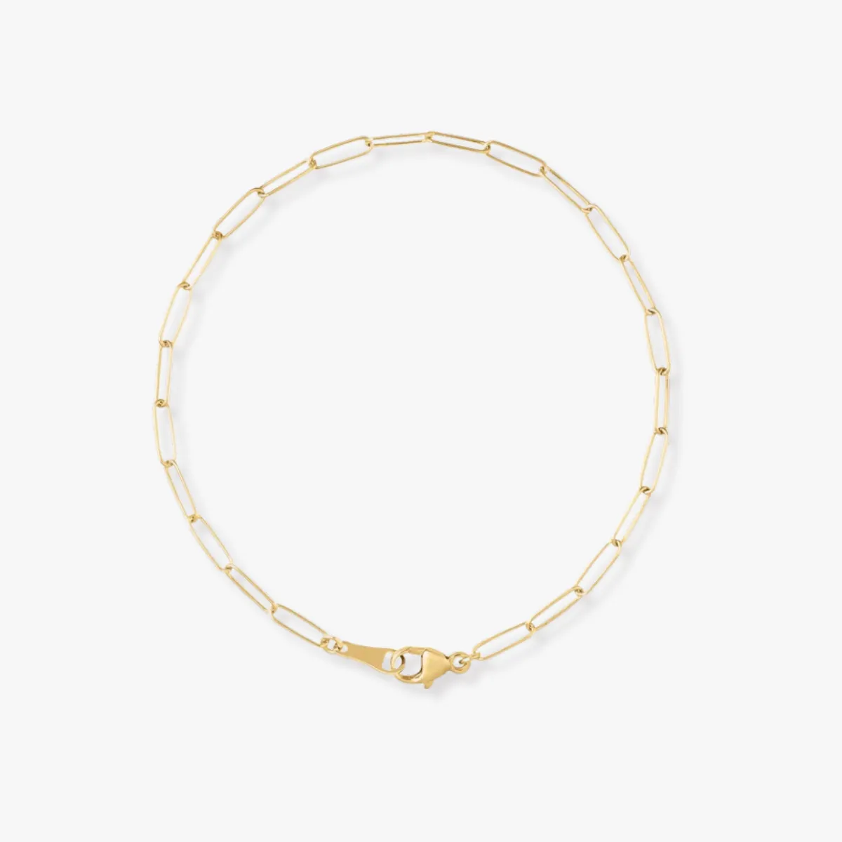 14K Yellow Paper Clip Chain Bracelet