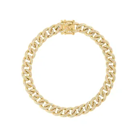 14KT GOLD DIAMOND PAVE LINK BRACELET