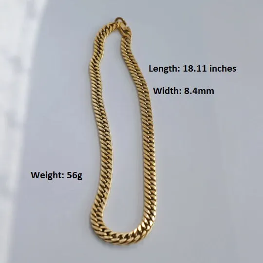 18K Gold-Filled Cuban Link Necklace | Chunky Gold Cuban Link Chain