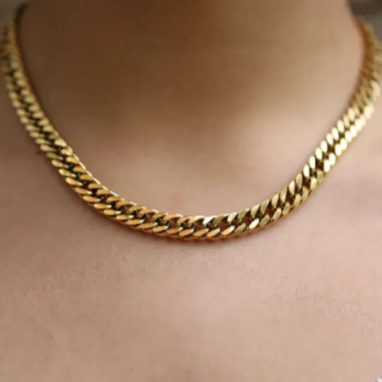 18K Gold-Filled Cuban Link Necklace | Chunky Gold Cuban Link Chain