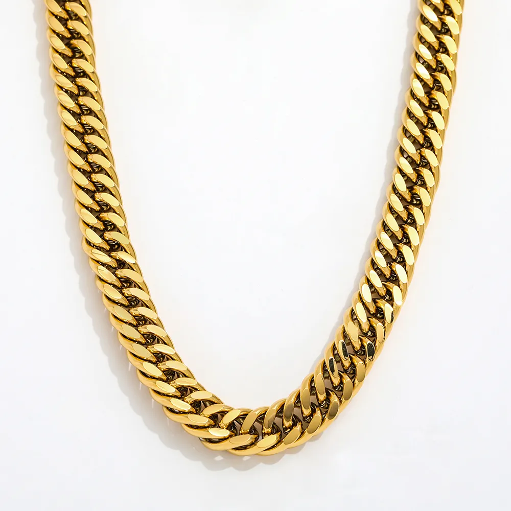 18K Gold-Filled Cuban Link Necklace | Chunky Gold Cuban Link Chain