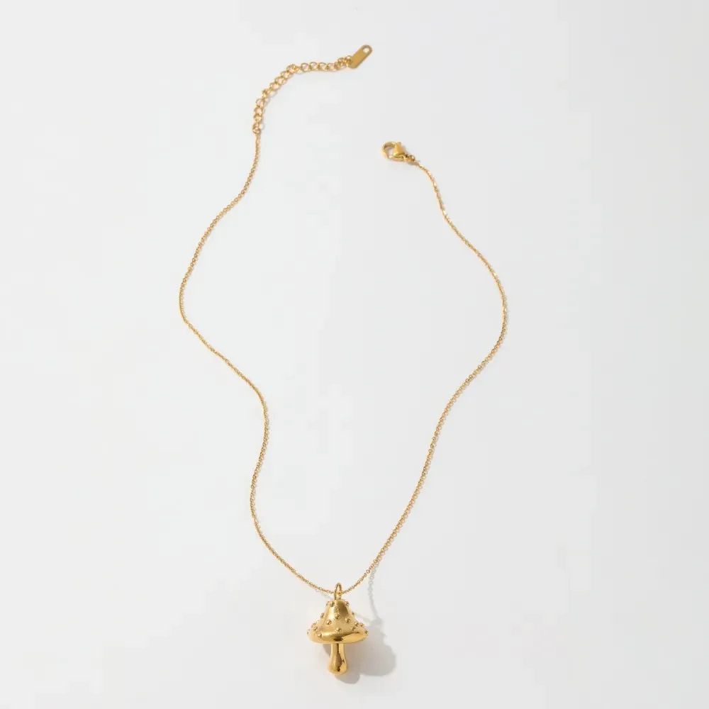 18K Gold-Filled Mushroom Pendant Necklace