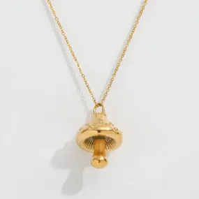 18K Gold-Filled Mushroom Pendant Necklace