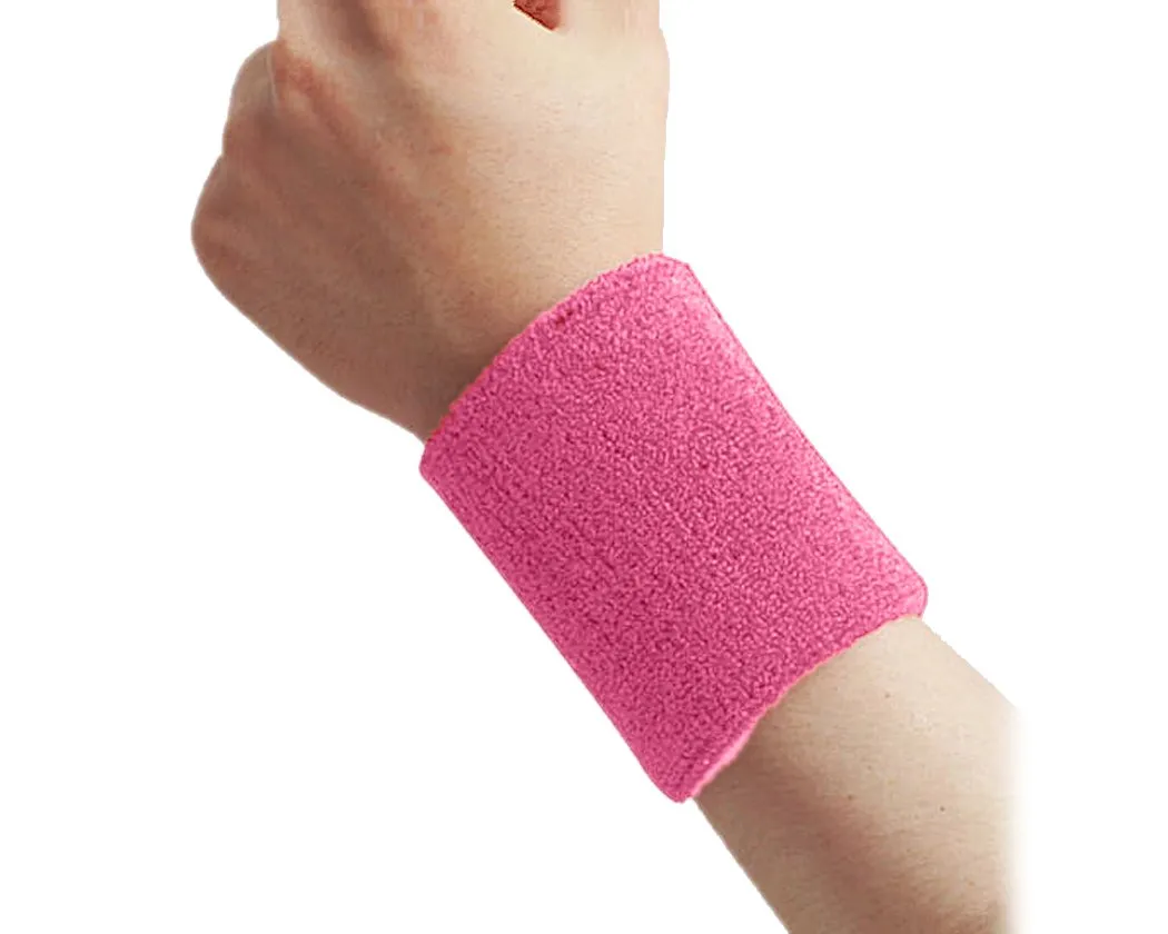 3 Pieces Elastic Sport Headband Wristband Set - Pink