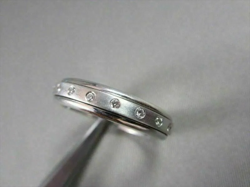 6mm HAND CRAFTED .50CT F VVS DIAMOND 14KT WHITE GOLD RING BAND SIZE 12.25 !!!!!!