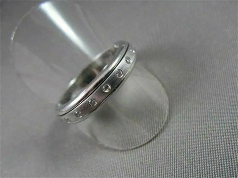 6mm HAND CRAFTED .50CT F VVS DIAMOND 14KT WHITE GOLD RING BAND SIZE 12.25 !!!!!!