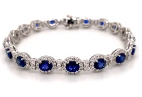 8.28ctw Royal Blue Sapphire & 2.45ctw Diamond Fancy Bracelet