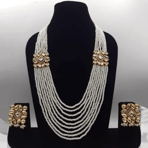 Ad Kundan Side Patch Necklace Set