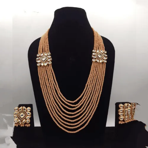 Ad Kundan Side Patch Necklace Set