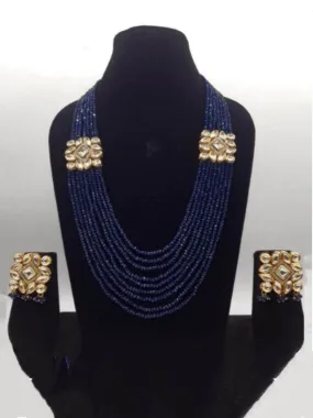 Ad Kundan Side Patch Necklace Set