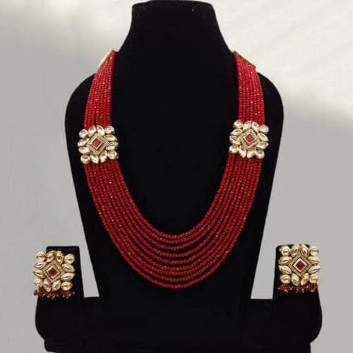 Ad Kundan Side Patch Necklace Set