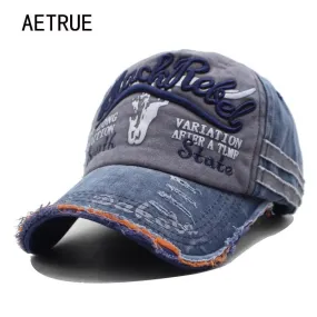 AETRUE Brand Men Baseball Caps Vintage Hat Gorras Letter Cotton Cap