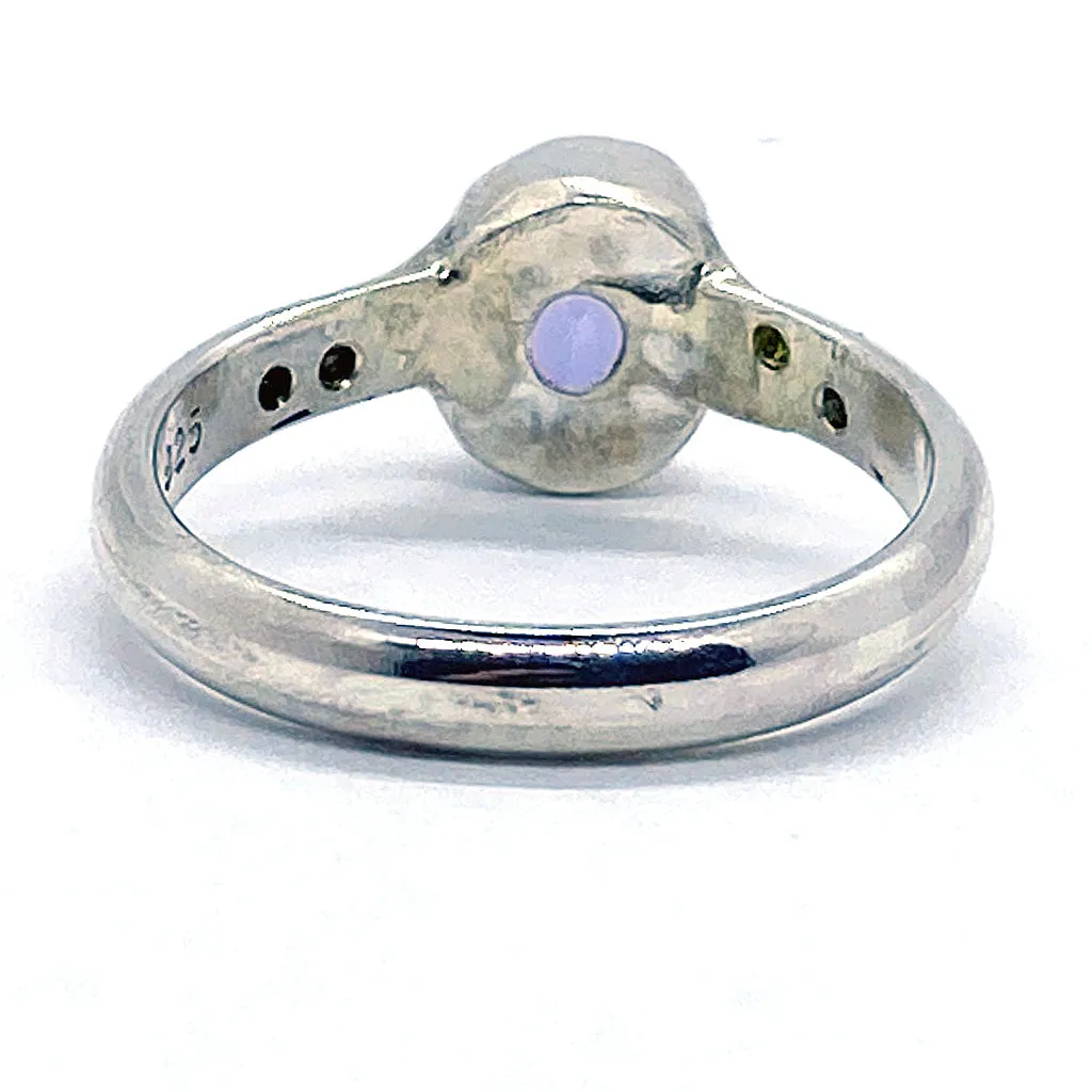 Amethyst & Lemon Diamonds Ring (size 7 1/2)