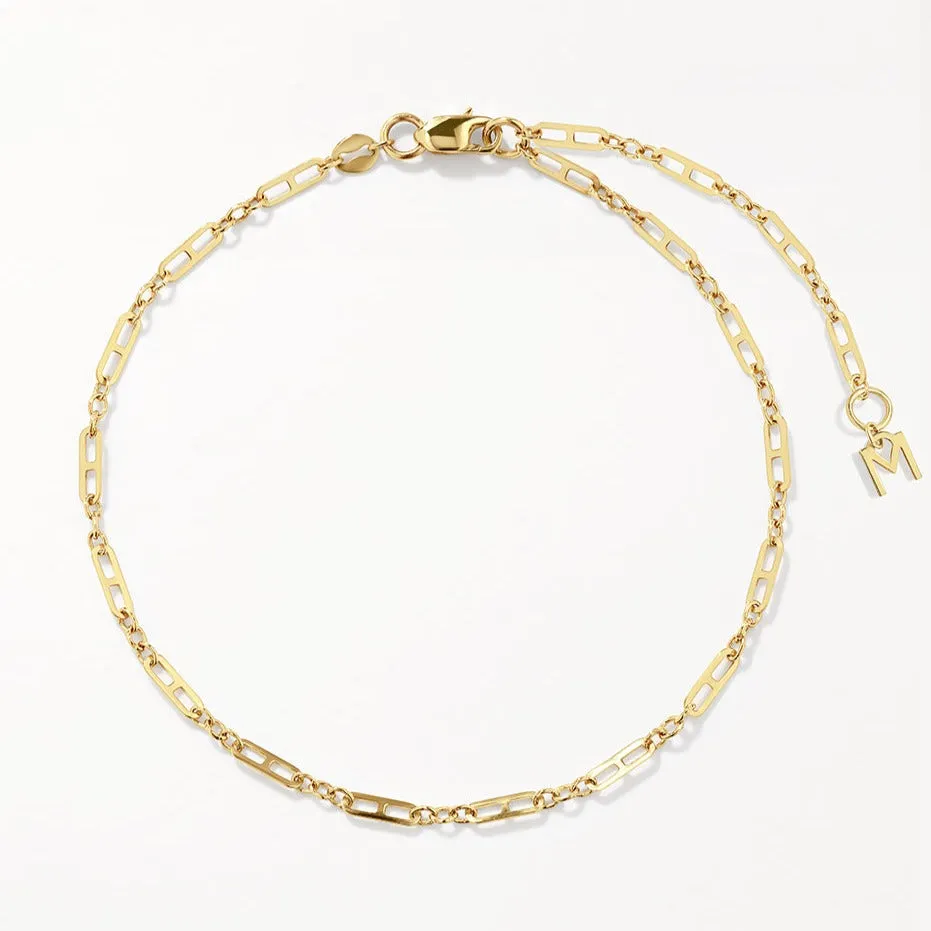 Anchor Paperclip Chain Bracelet in 10k Gold