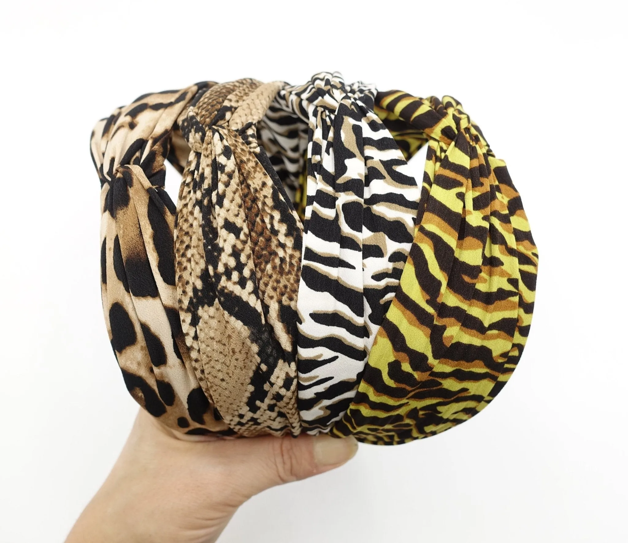 animal print headband cross hairband leopard python zebra print twist hair accessory