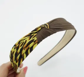 animal print headband two tone knotted hairband leopard python hair accessory for women