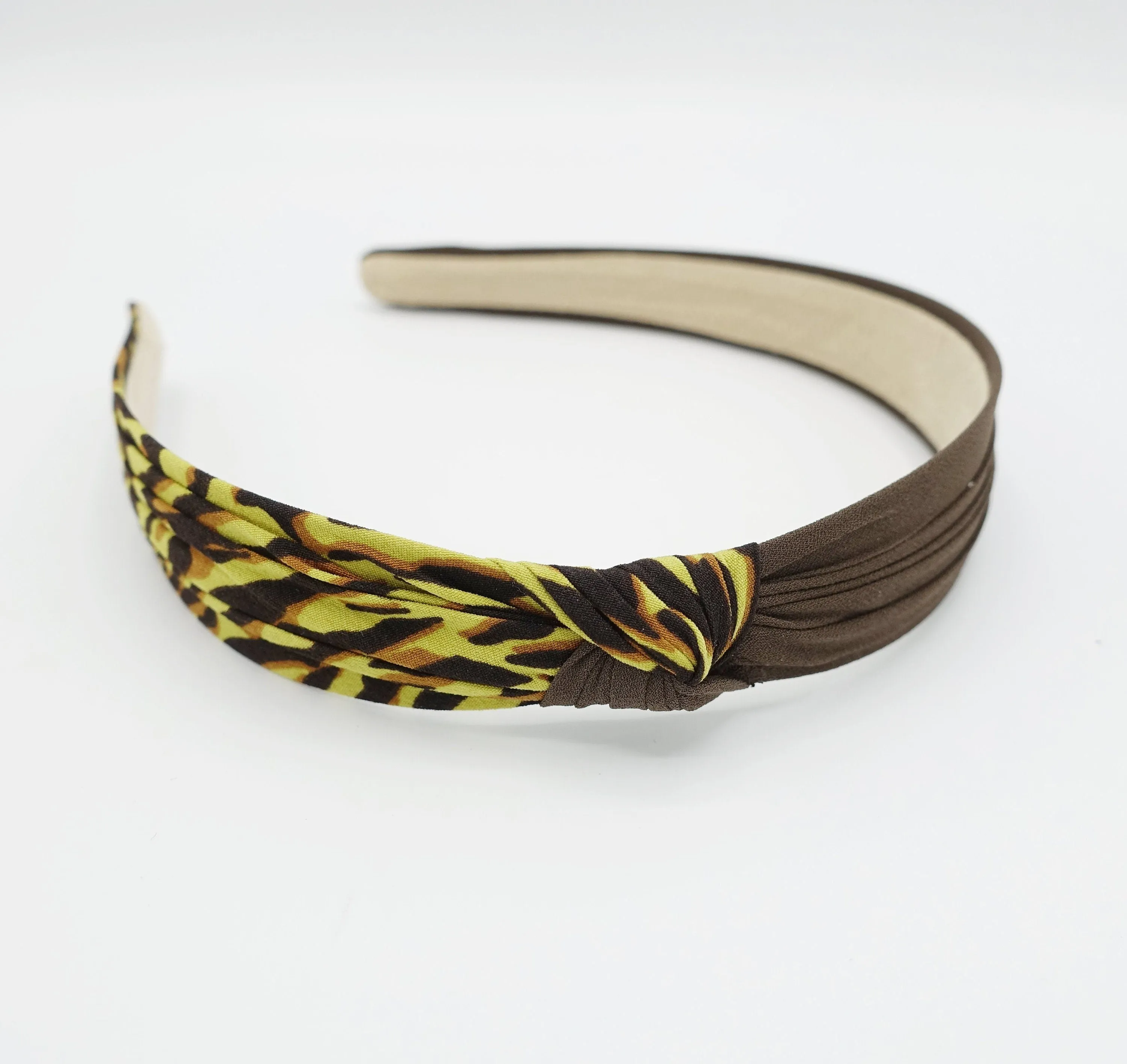 animal print headband two tone knotted hairband leopard python hair accessory for women