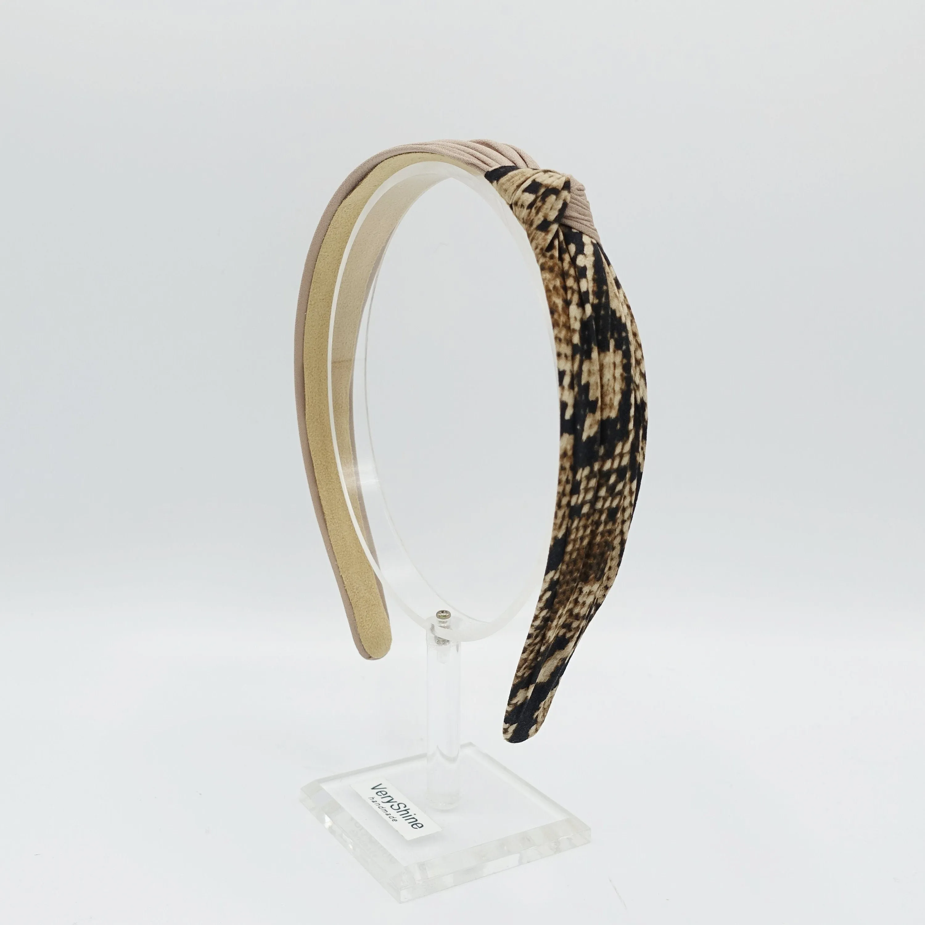 animal print headband two tone knotted hairband leopard python hair accessory for women