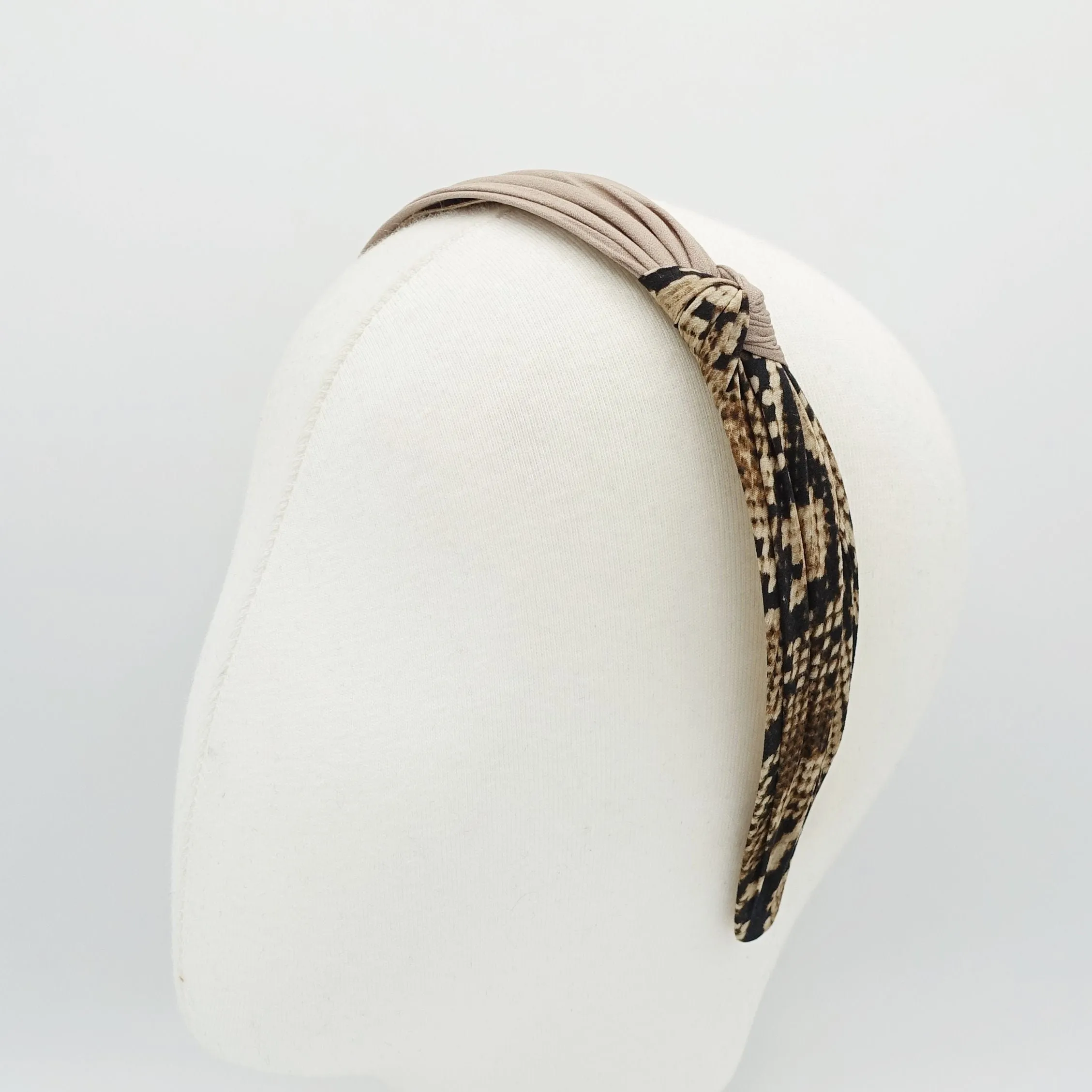 animal print headband two tone knotted hairband leopard python hair accessory for women