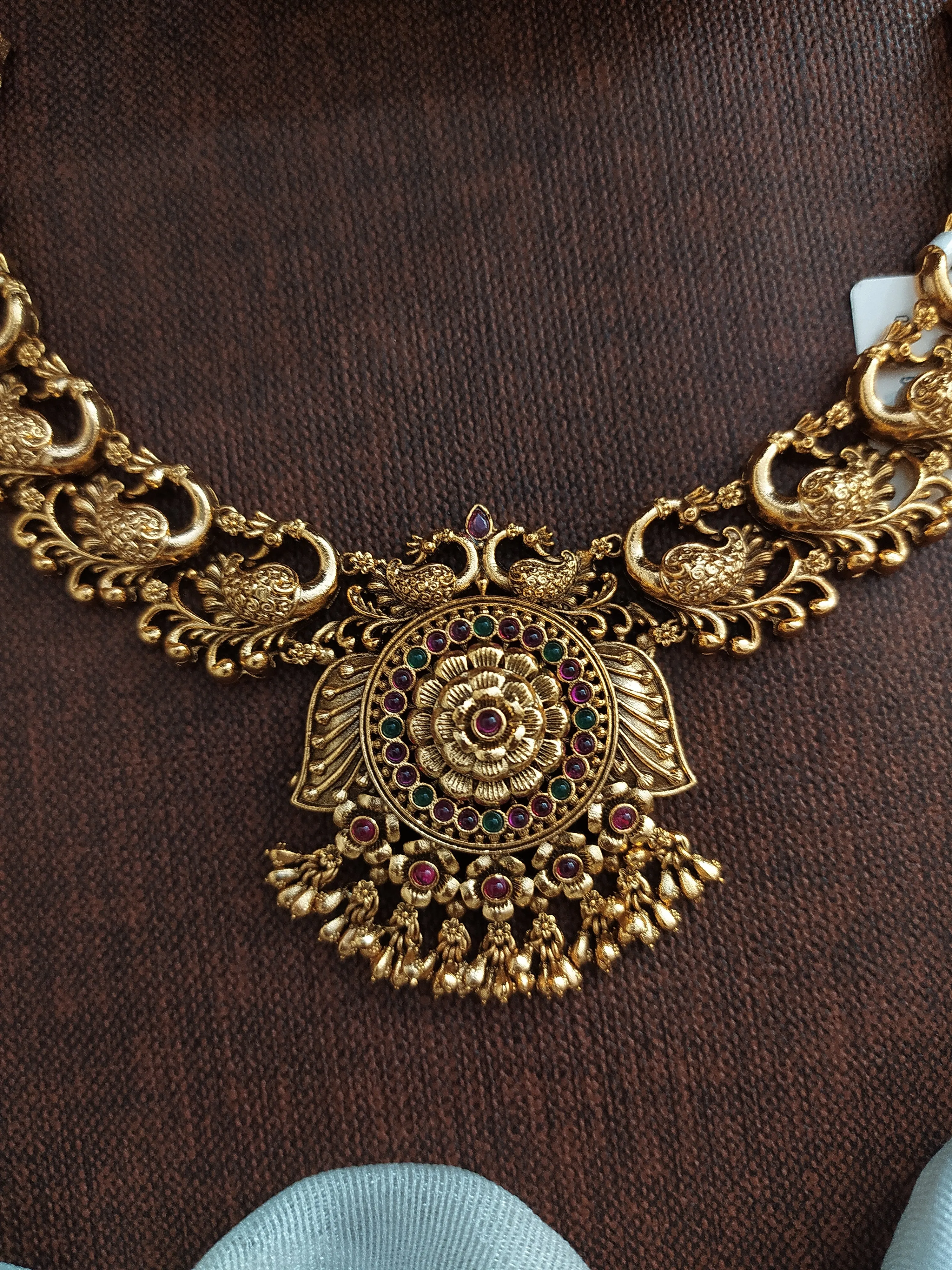 Antique Peacock Motif Necklace Set