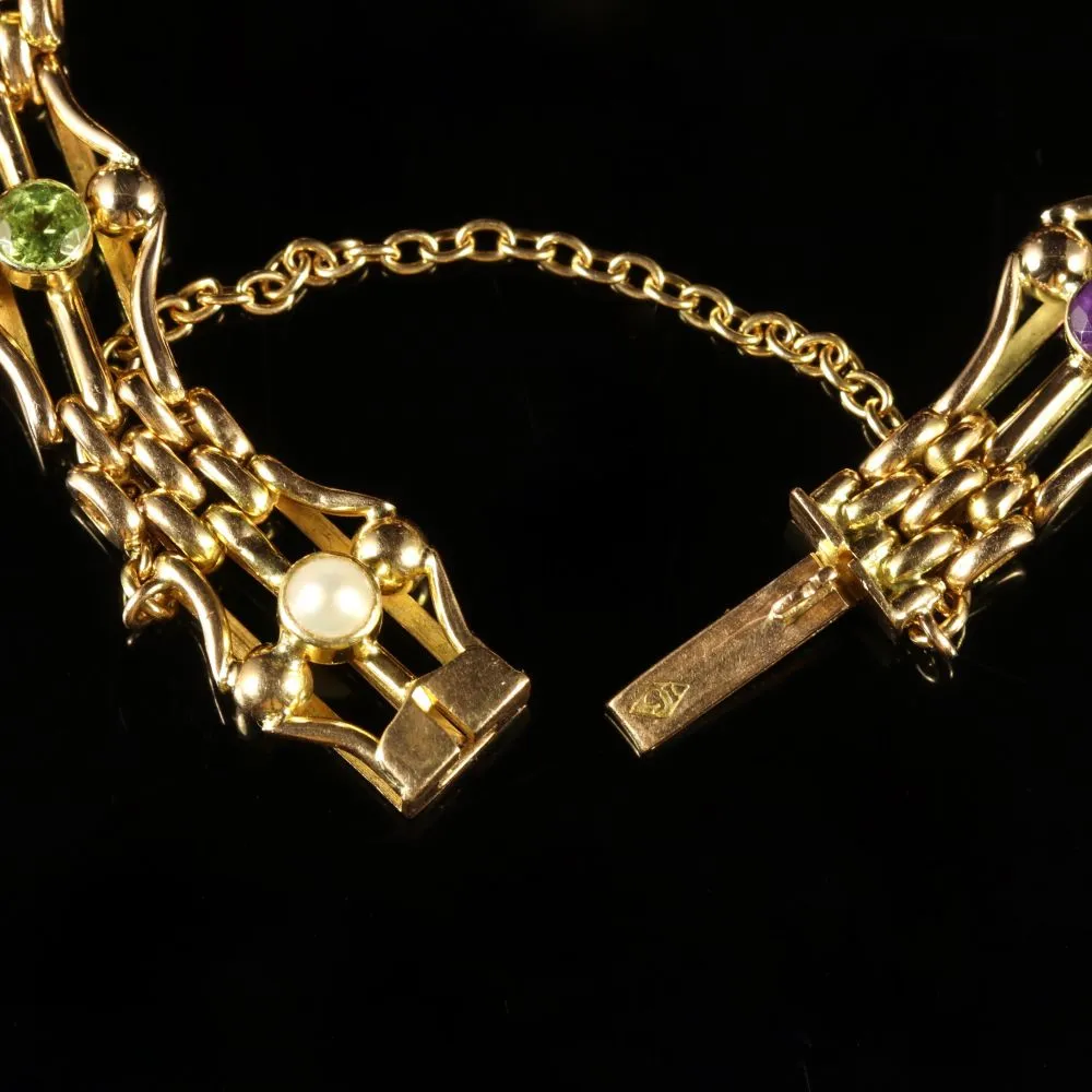 Antique Victorian Suffragette Bracelet 15Ct Gold Circa 1900