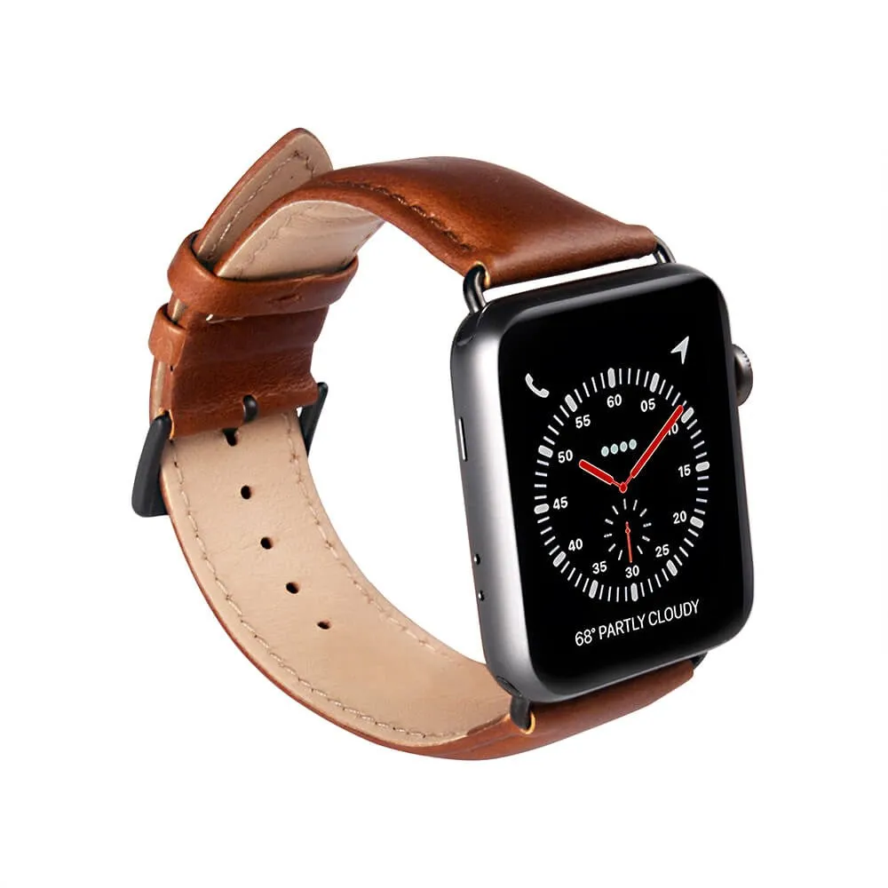 Apple Watch (38/40/SE/41/42mm) GEAR Buffalo Ægte Læder Rem - Brun