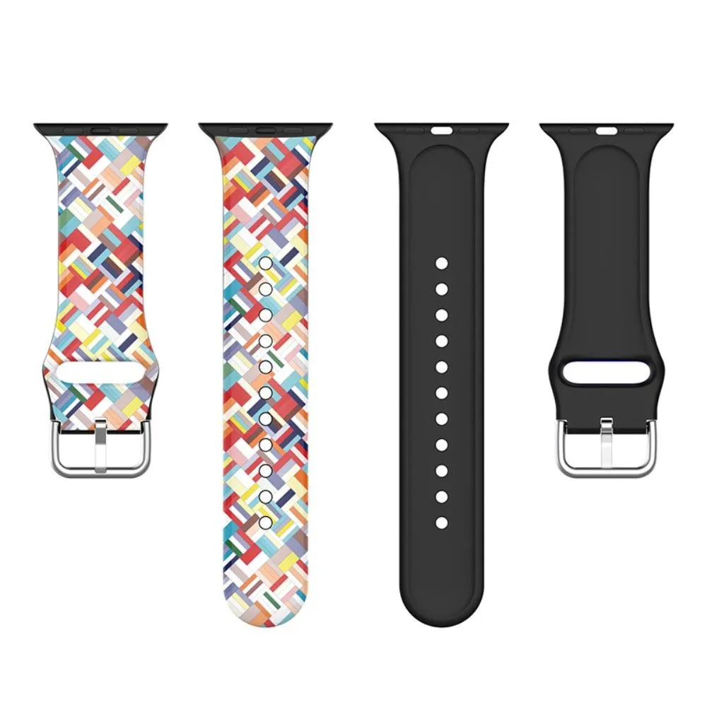 Apple Watch (41mm) multi-color silicone watch strap - Colorful Grid