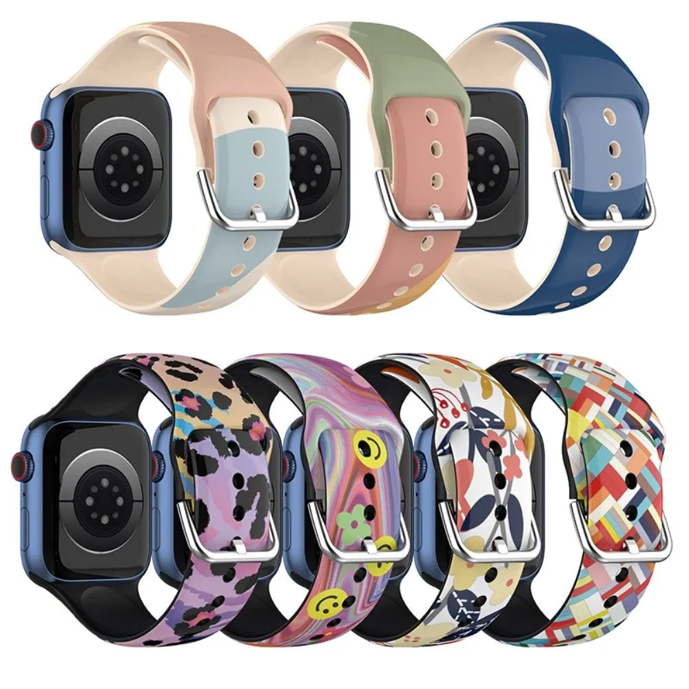 Apple Watch (41mm) multi-color silicone watch strap - Colorful Grid