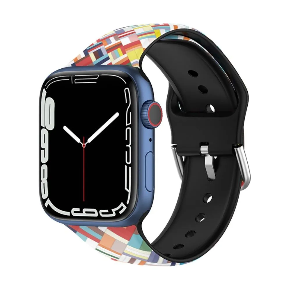 Apple Watch (41mm) multi-color silicone watch strap - Colorful Grid