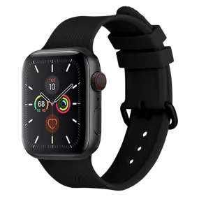 Apple Watch (42/44/SE/45/46/49mm) Native Union Curve Strap Black Silikone Rem - Sort