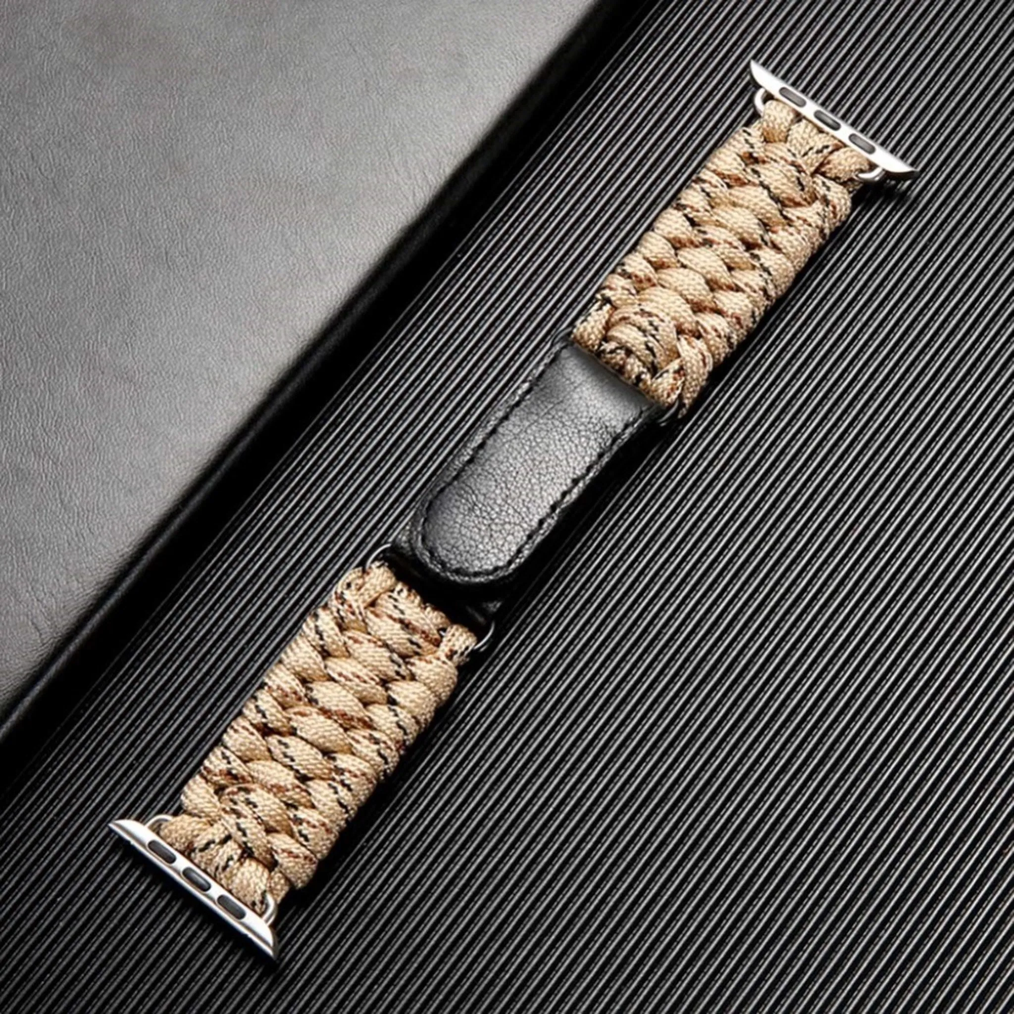 Apple Watch 44mm unique style nylon watch strap - Khaki