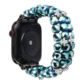 Apple Watch (45mm) flower shape crystal décor watch strap - Blue