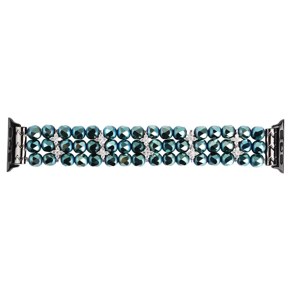 Apple Watch (45mm) flower shape crystal décor watch strap - Blue