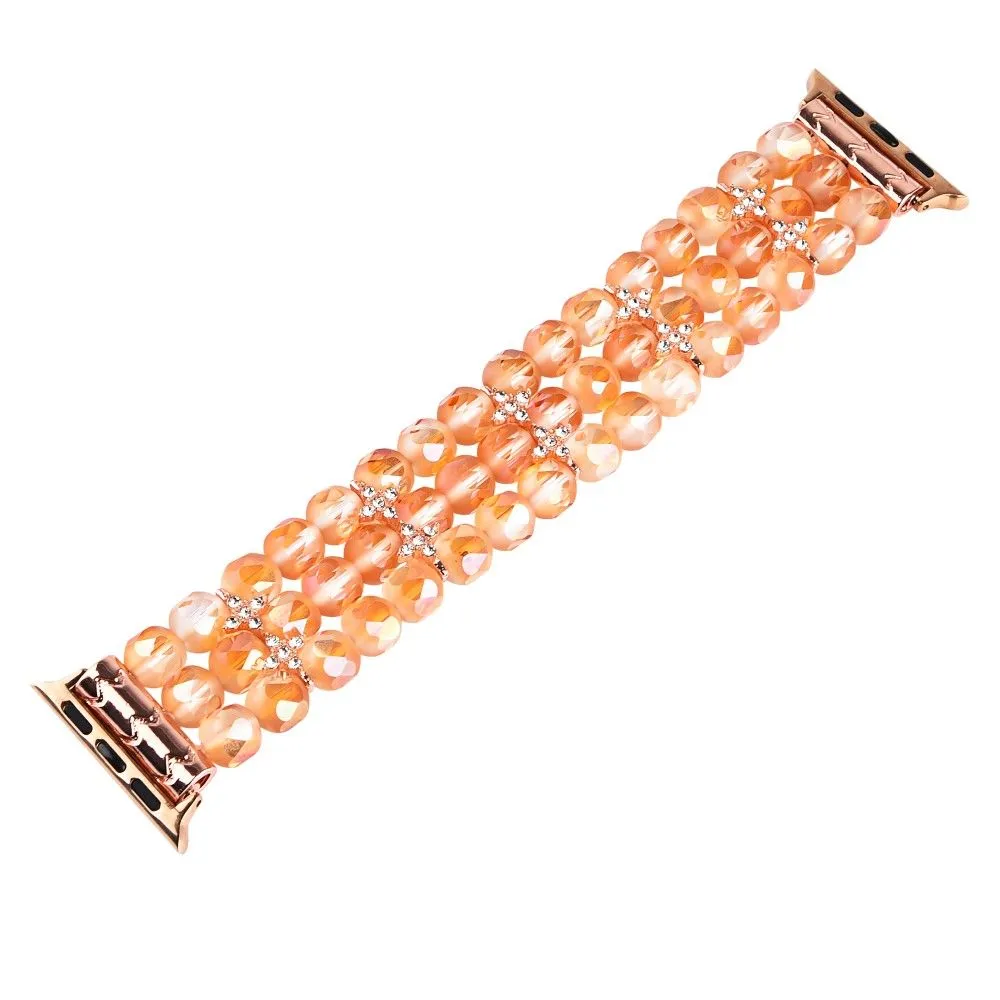 Apple Watch (45mm) flower shape crystal décor watch strap - Orange