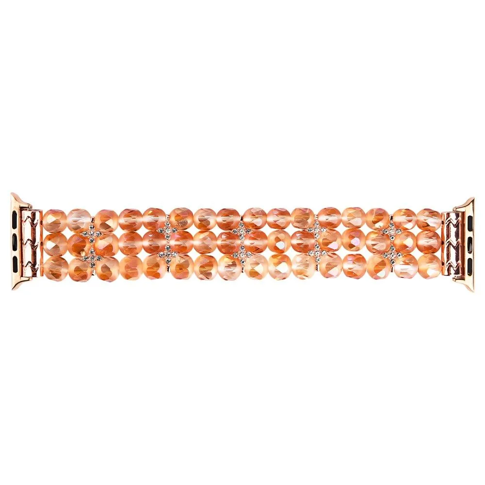 Apple Watch (45mm) flower shape crystal décor watch strap - Orange