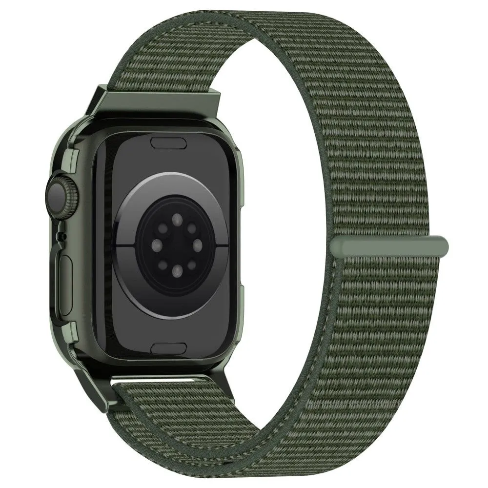 Apple Watch (45mm) nylon watch strap   tempered glass - Army Green