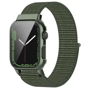 Apple Watch (45mm) nylon watch strap   tempered glass - Army Green