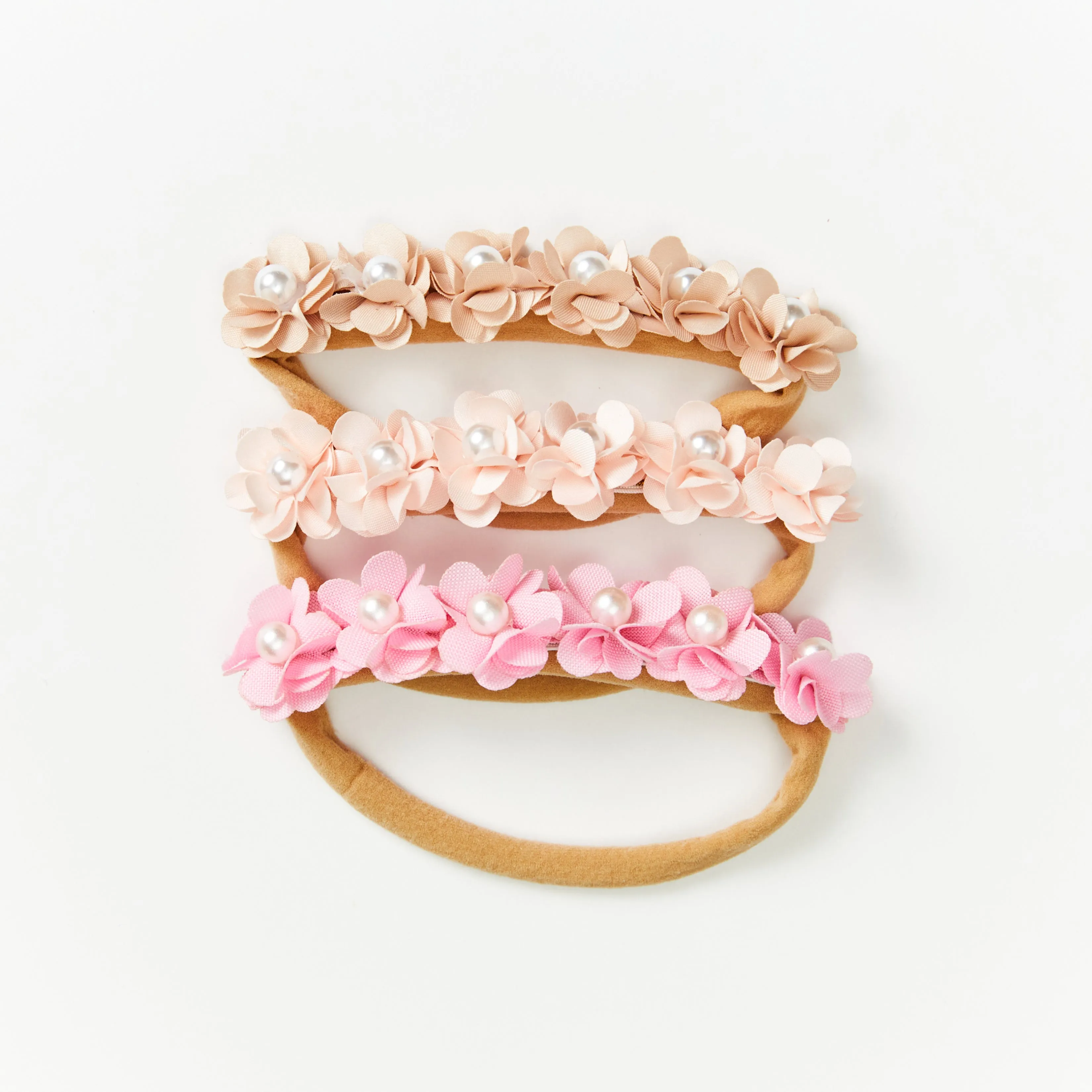 Baby Girl Mini Little Flower Crown Headband in Pink Parfait