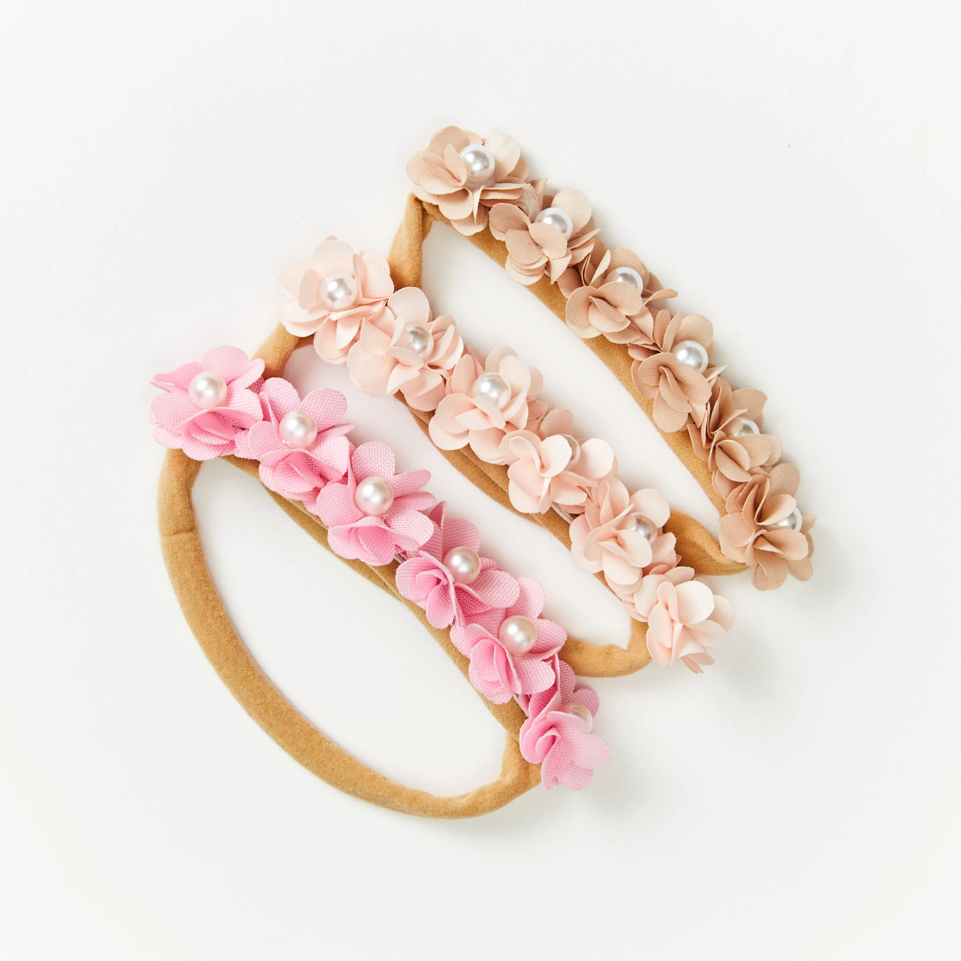 Baby Girl Mini Little Flower Crown Headband in Sunset Snow