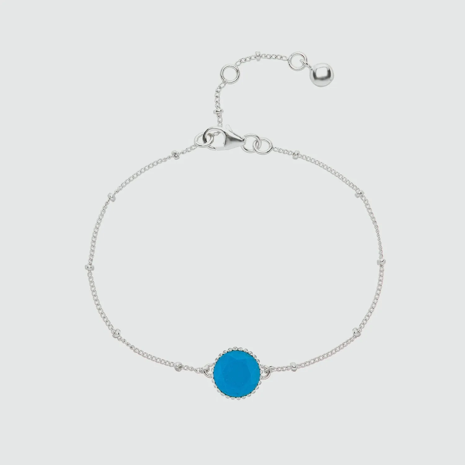 Barcelona Silver December Turquoise Birthstone Bracelet