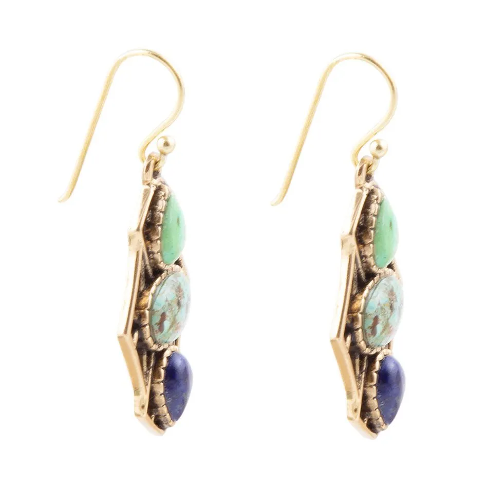 Barse Blue Hues Multi Stone Earring