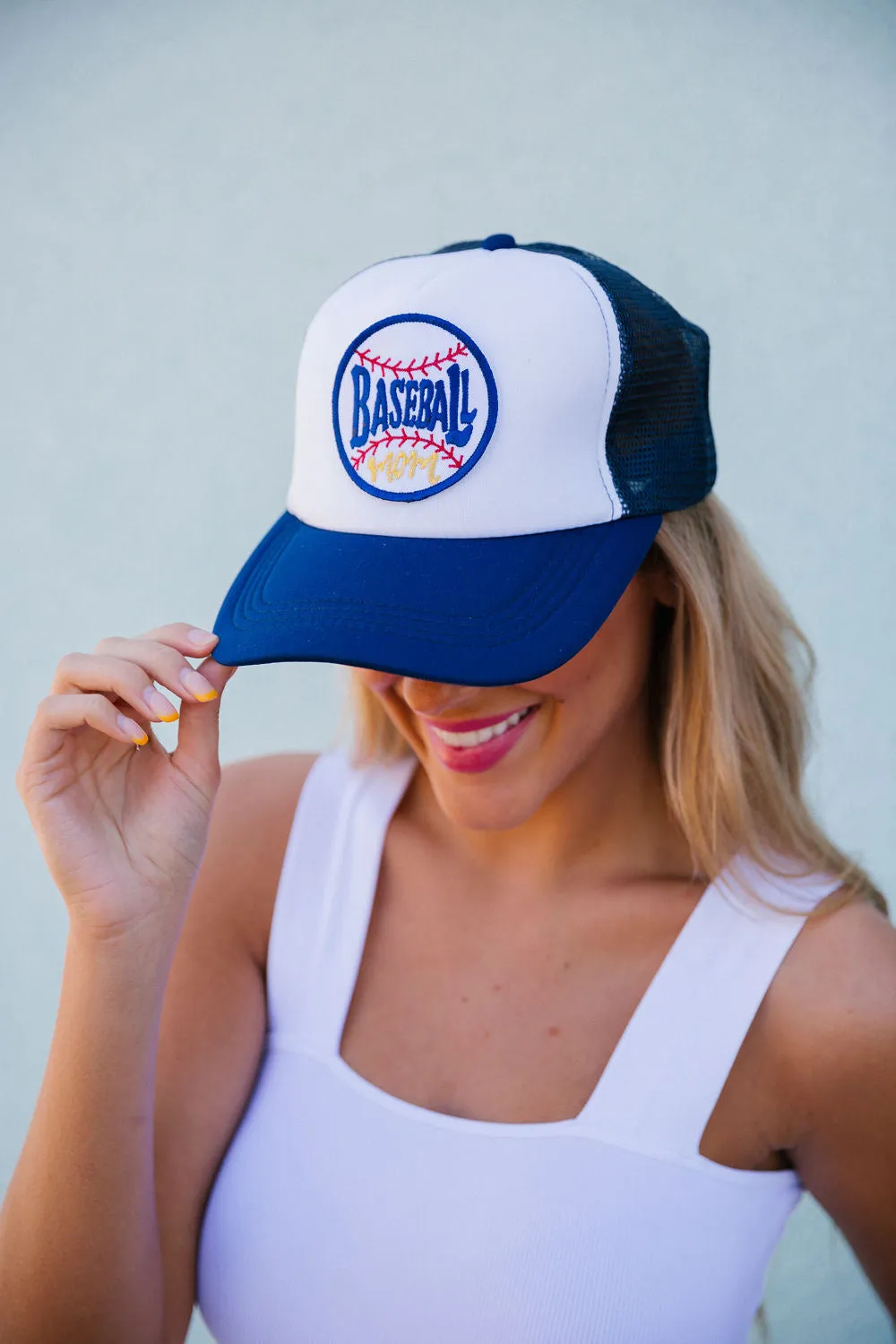 BASEBALL MOM ROUND PATCH HAT