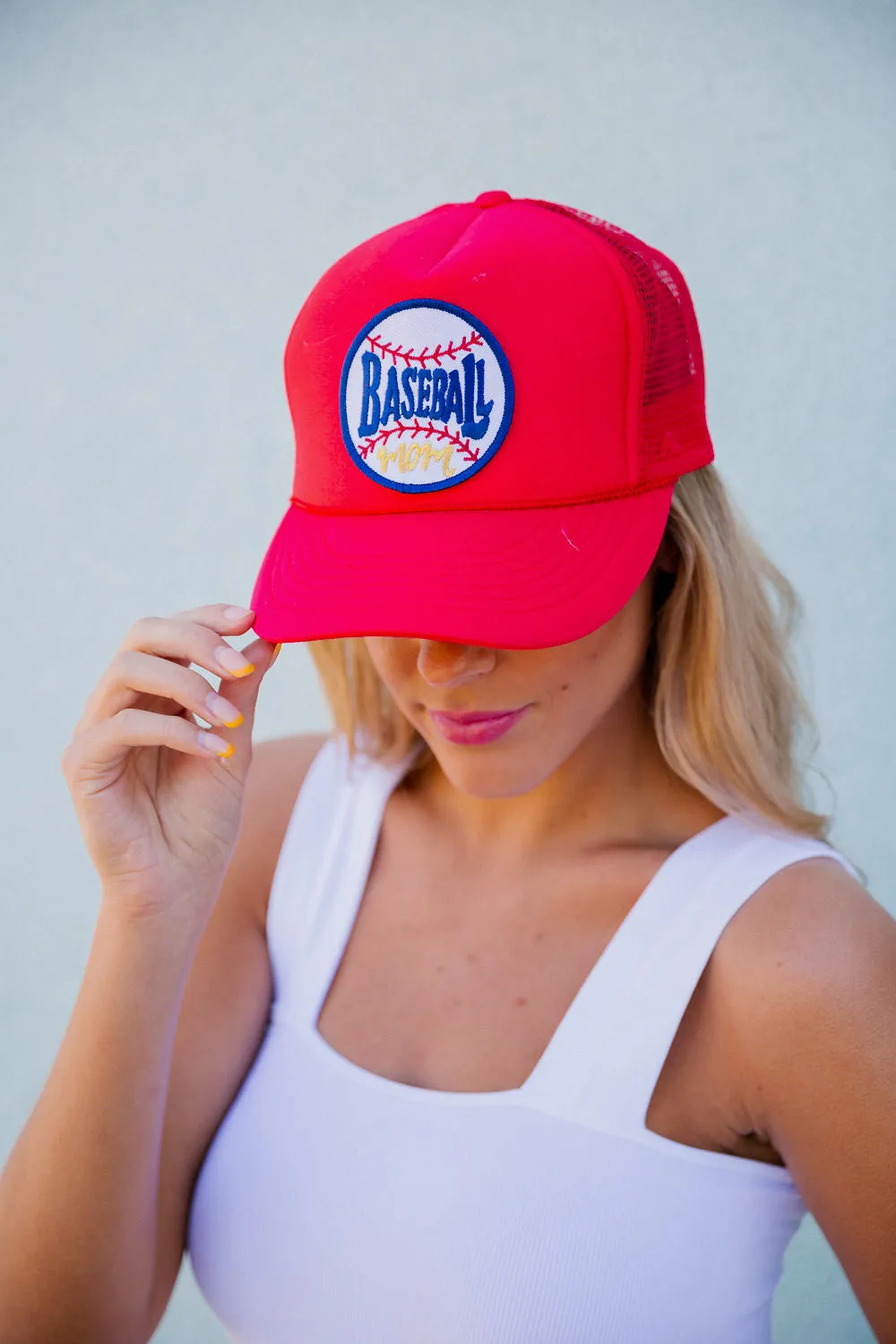 BASEBALL MOM ROUND PATCH HAT